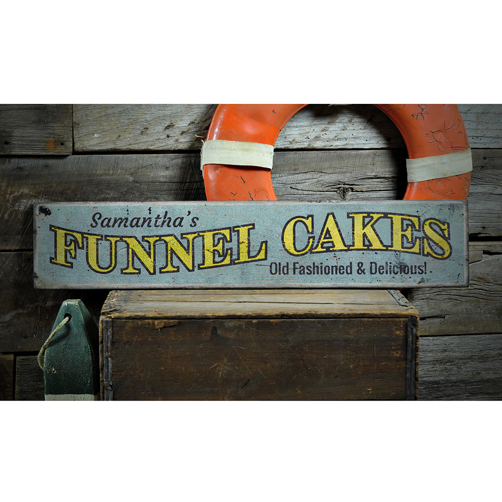 Funnel Cakes Vintage Wood Sign