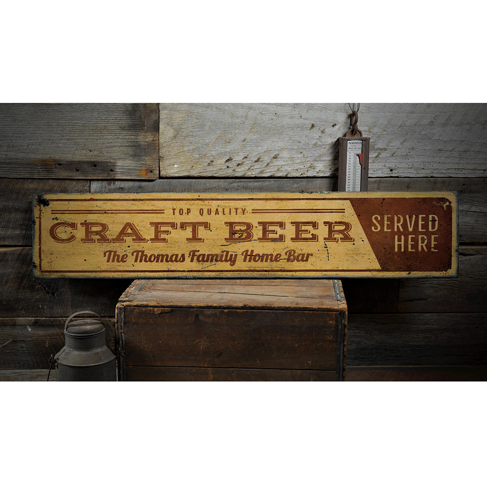 Craft Beer Vintage Wood Sign