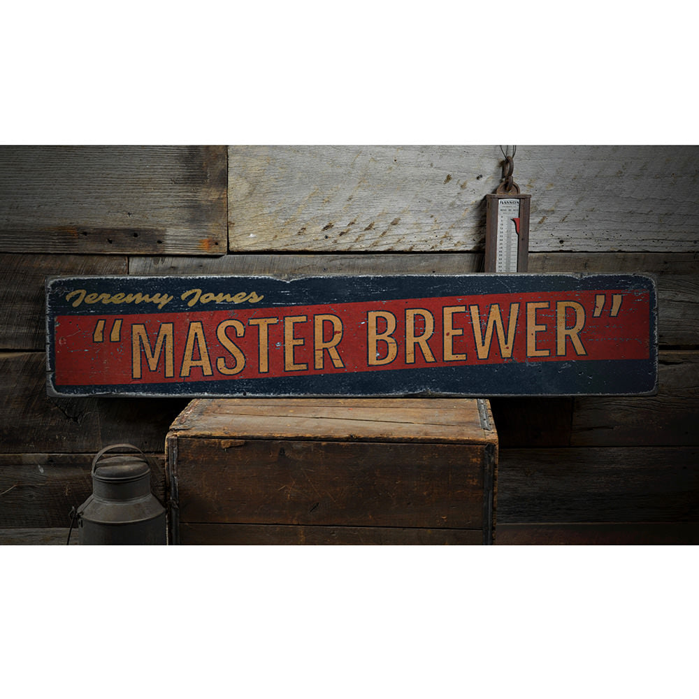 Master Brewer Vintage Wood Sign