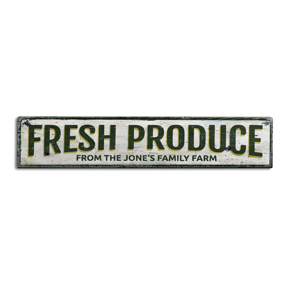 Fresh Produce Vintage Wood Sign