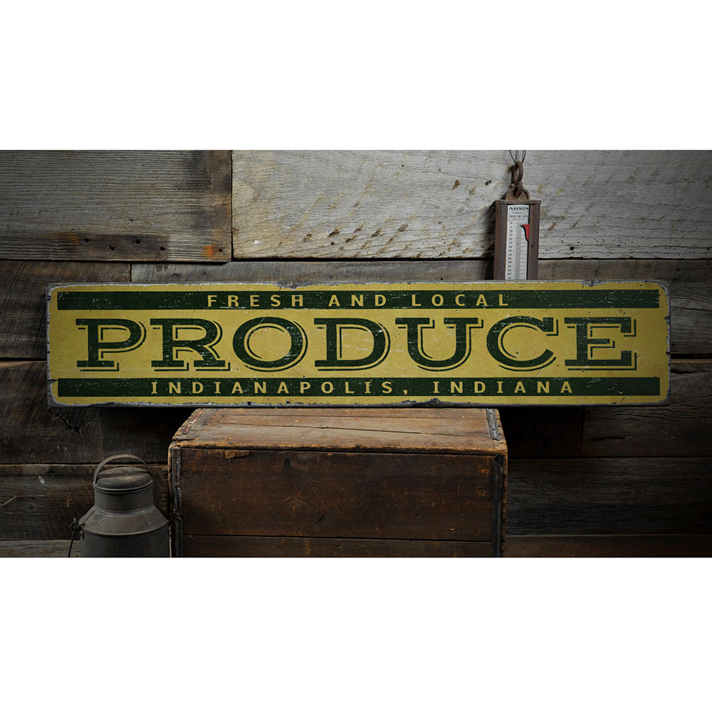 Produce Vintage Wood Sign