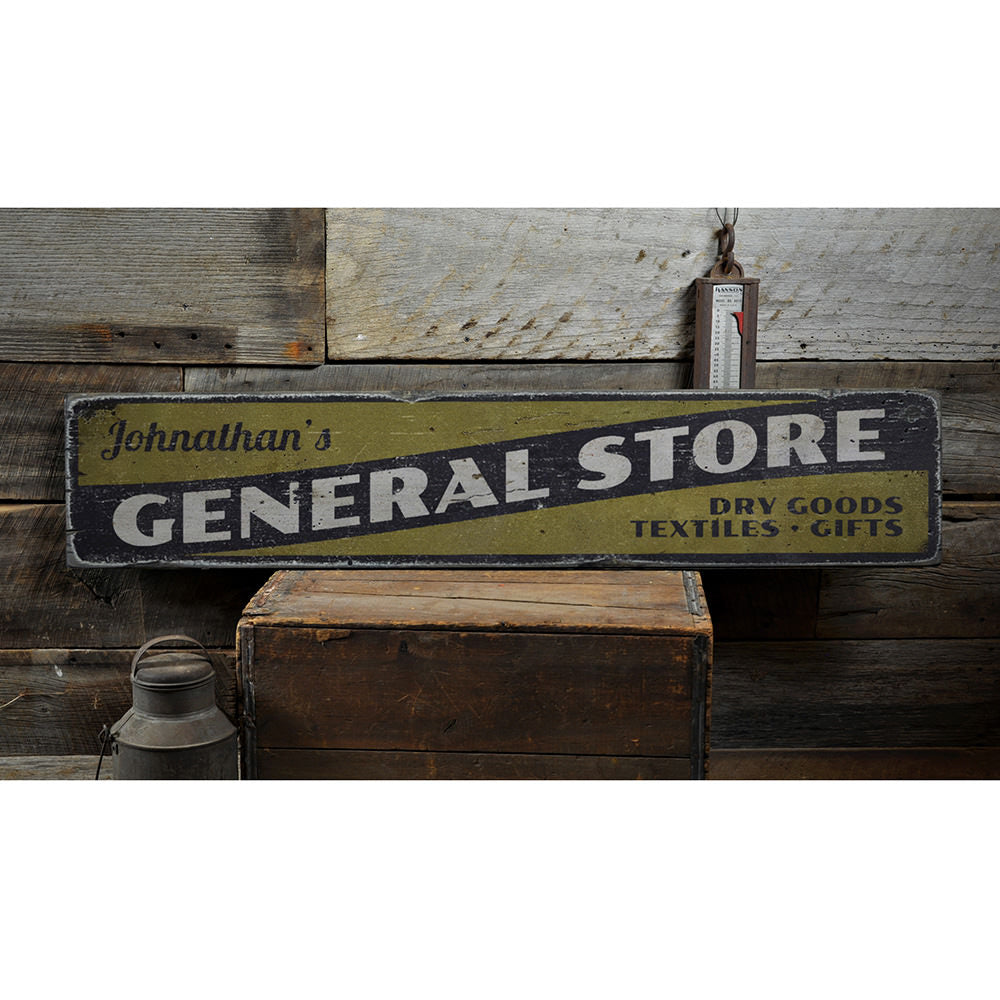 General Store Dry Goods Vintage Wood Sign