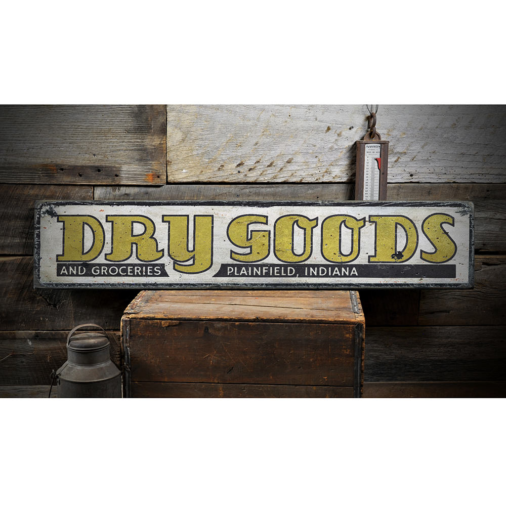 Dry Goods and Groceries Vintage Wood Sign