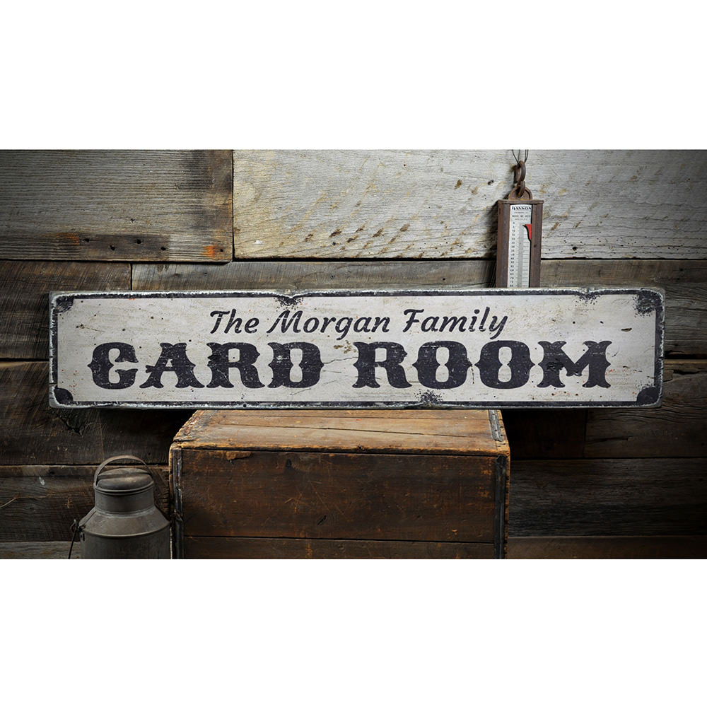 Card Room Vintage Wood Sign