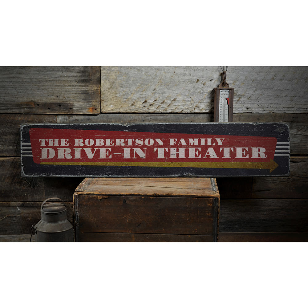 Drive-In Theater Vintage Wood Sign