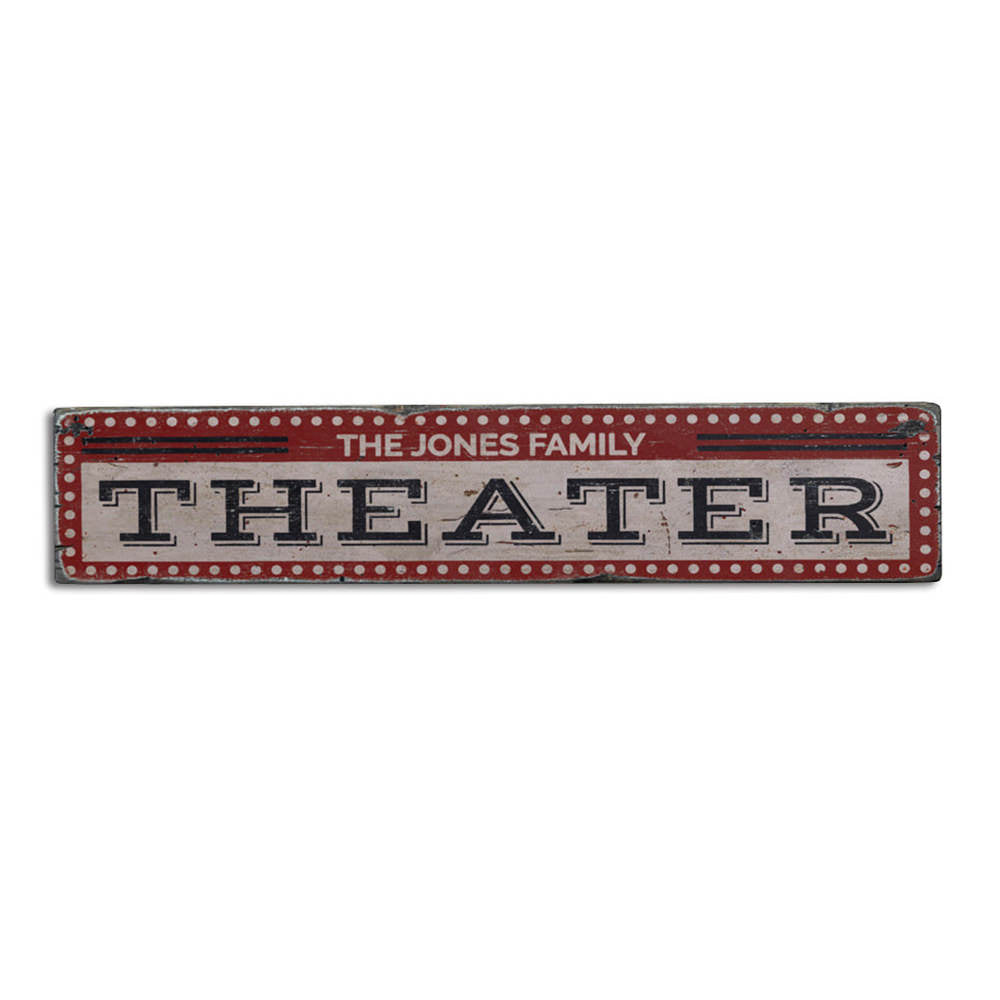Theater Vintage Wood Sign