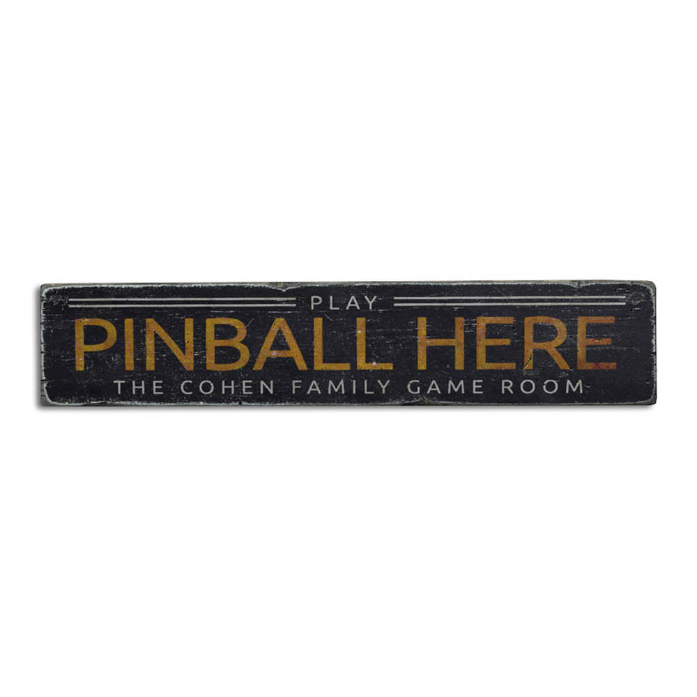 Pinball Vintage Wood Sign