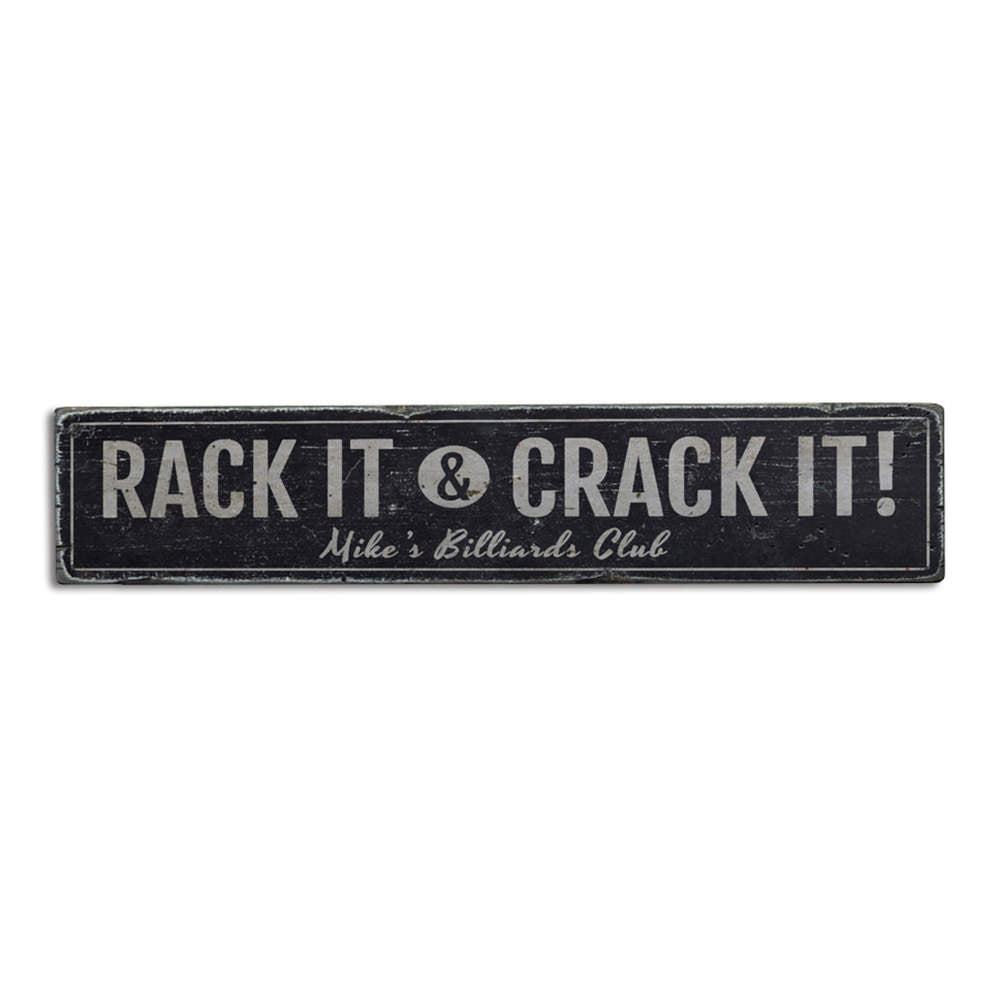 Rack It & Crack It Vintage Wood Sign