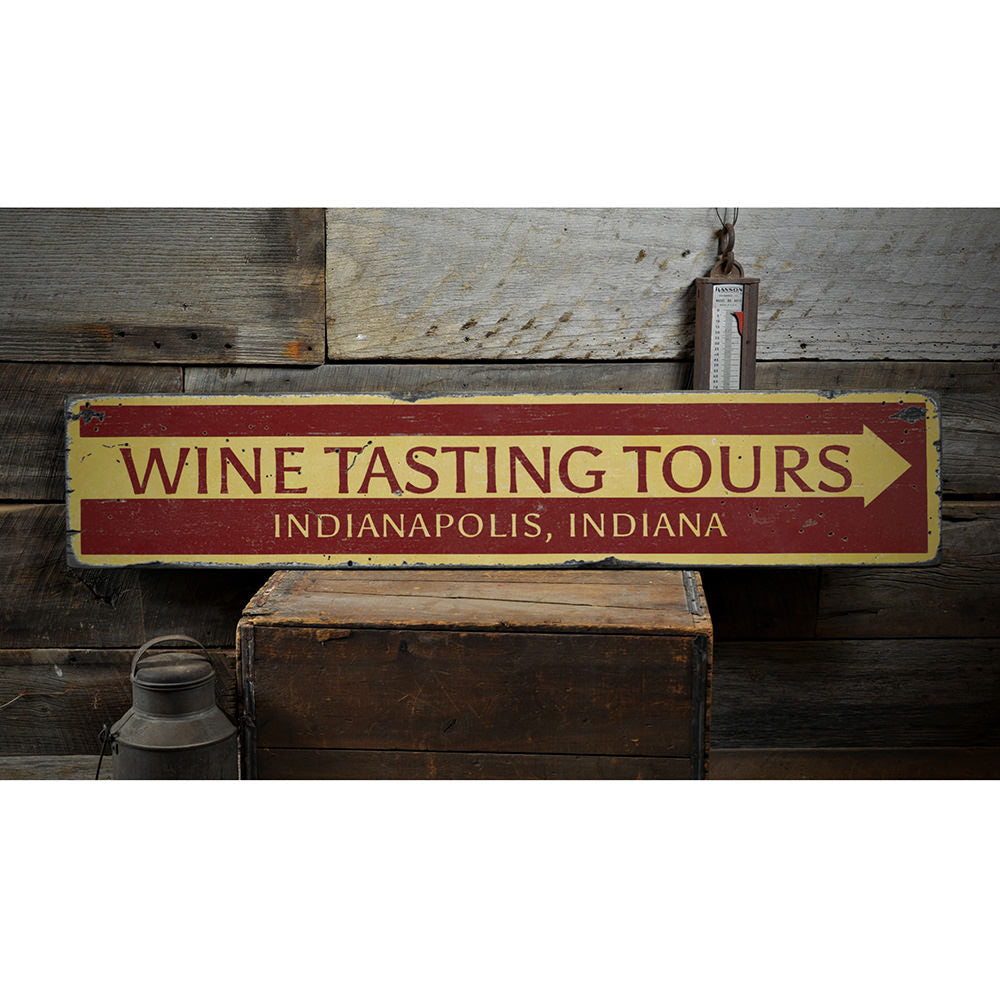 Wine Tasting Tours Vintage Wood Sign