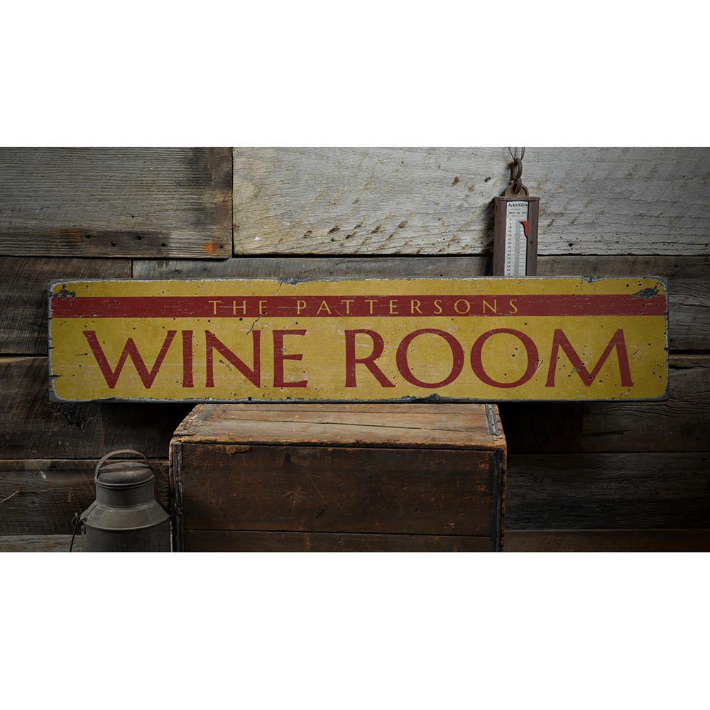 Wine Room Vintage Wood Sign