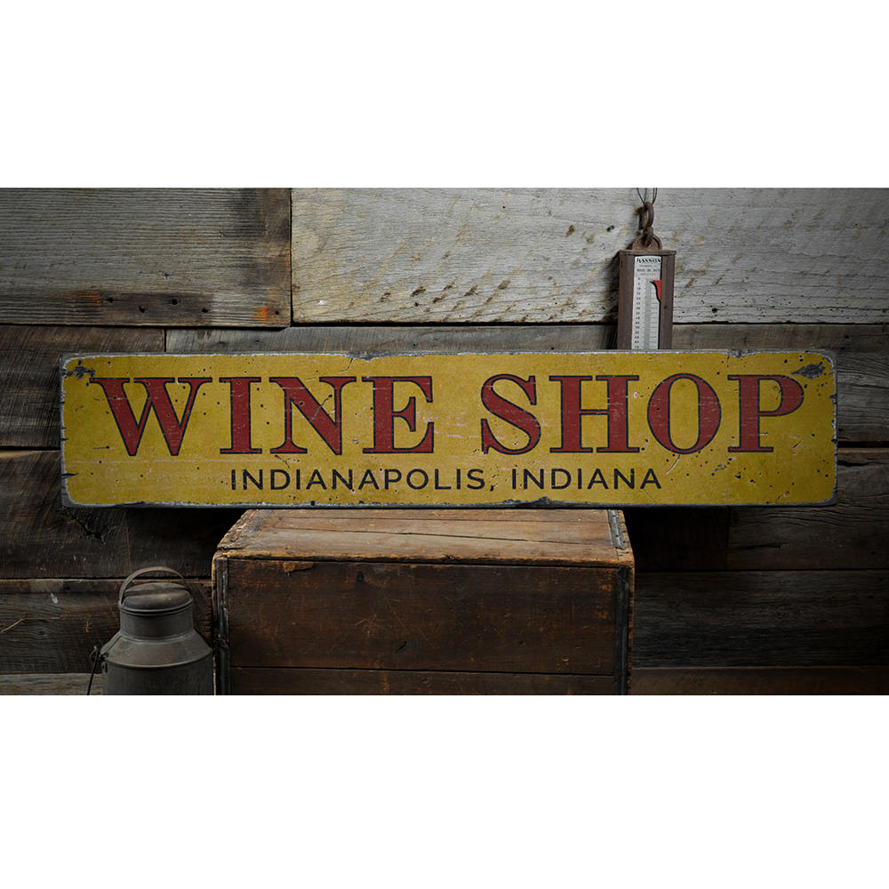 Wine Shop Name Vintage Wood Sign