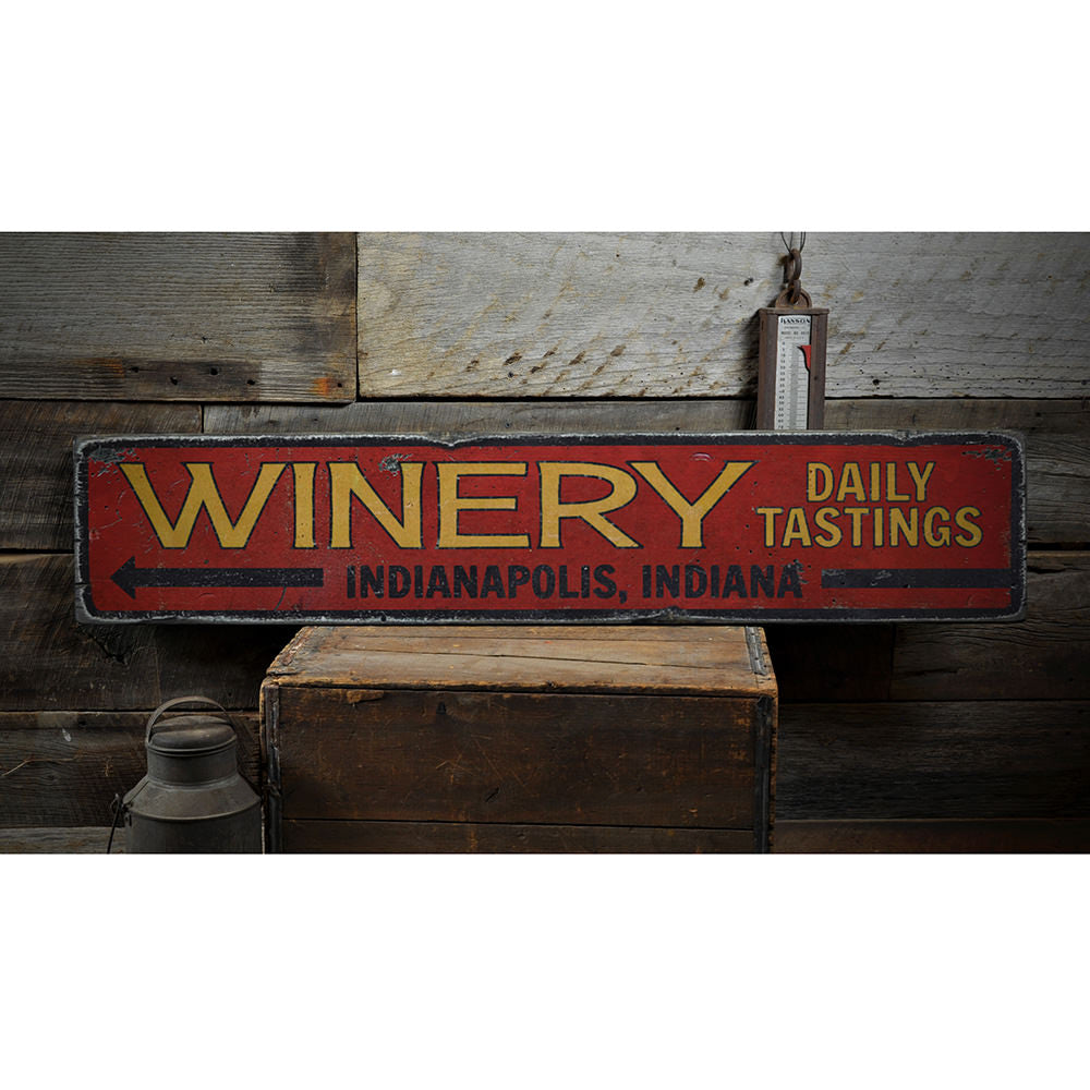 Winery Vintage Wood Sign
