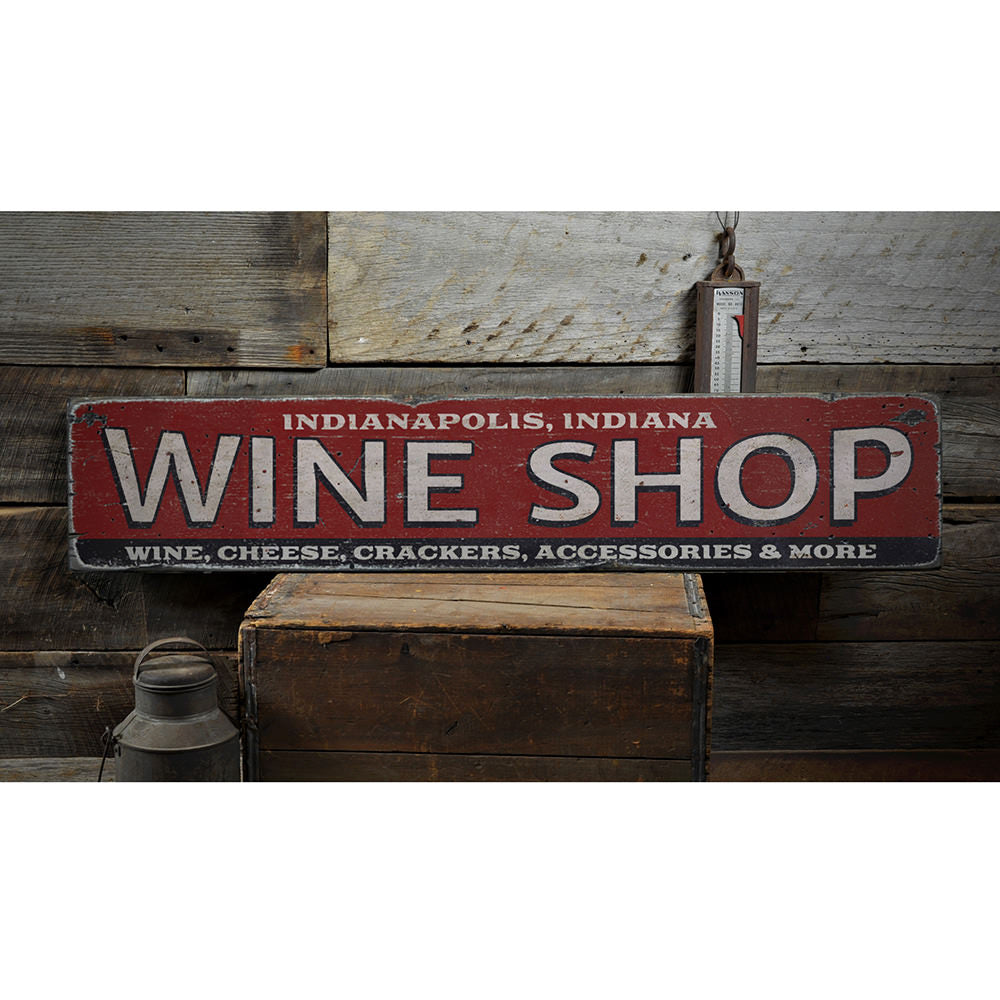 Wine Shop Vintage Wood Sign