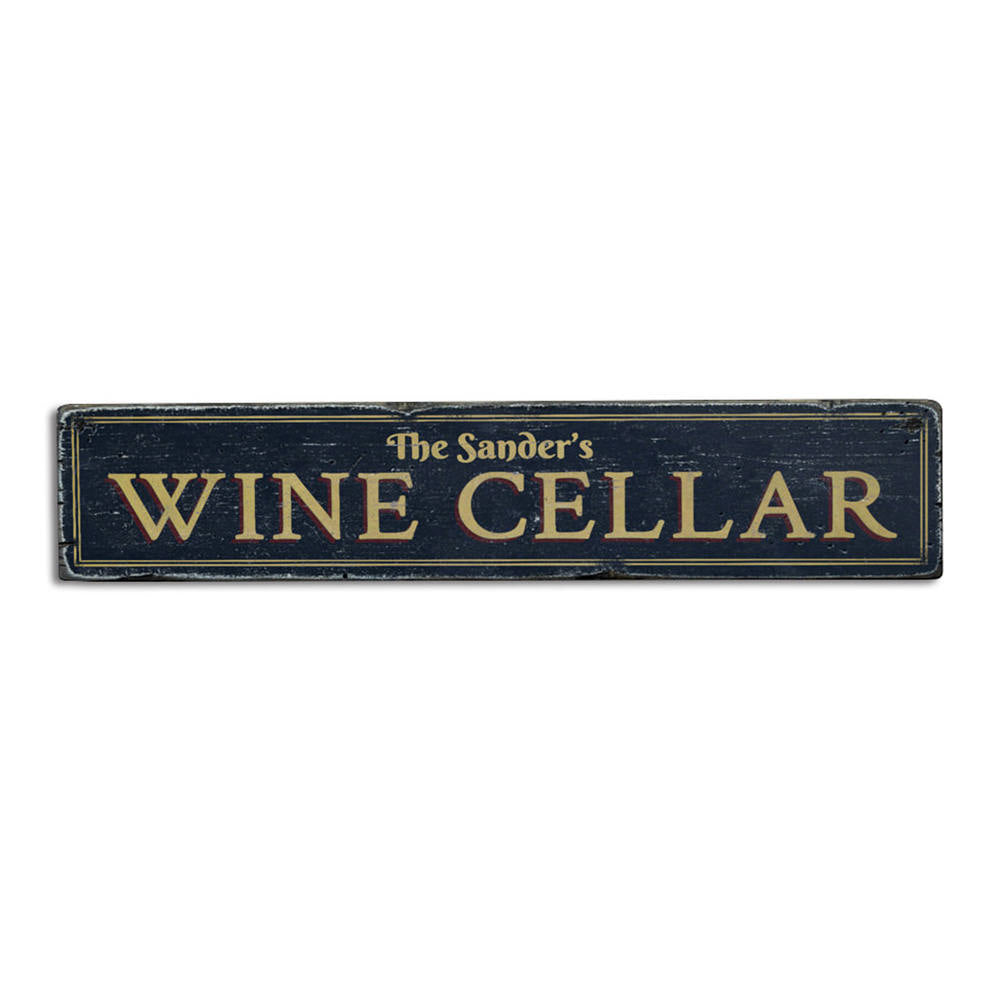 Family Wine Cellar Vintage Wood Sign