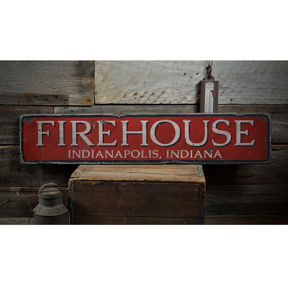 Firehouse Vintage Wood Sign