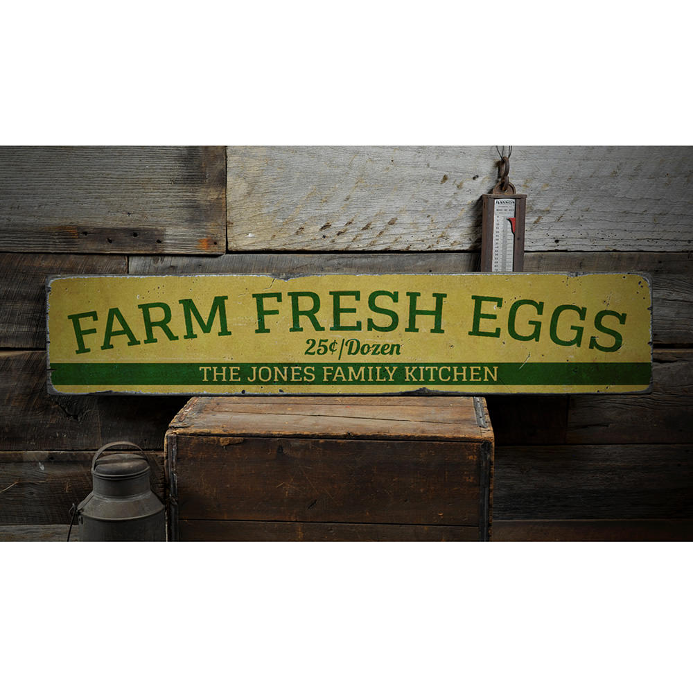 Farm Fresh Eggs Vintage Wood Sign