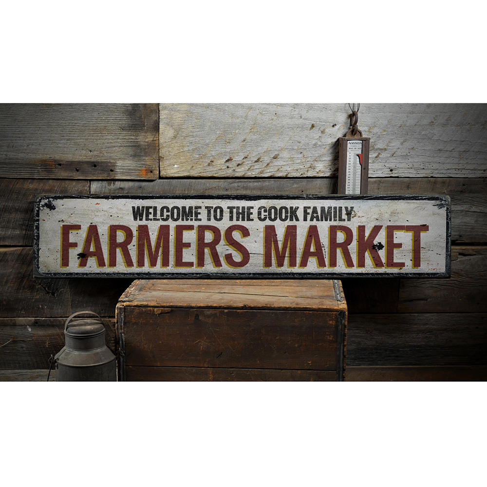 Farmers Market Vintage Wood Sign