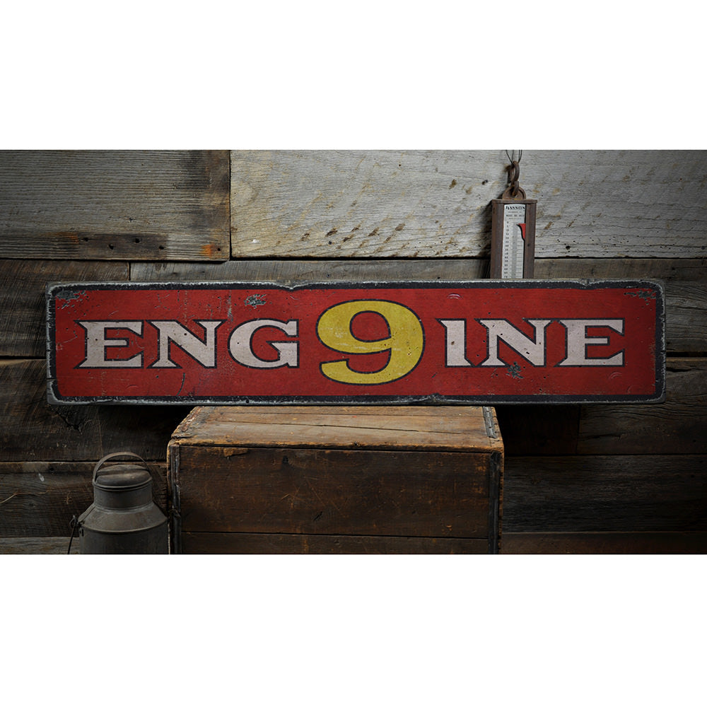 Engine Number Vintage Wood Sign