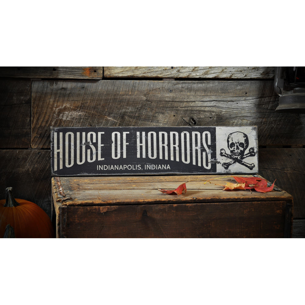 House of Horrors Vintage Wood Sign