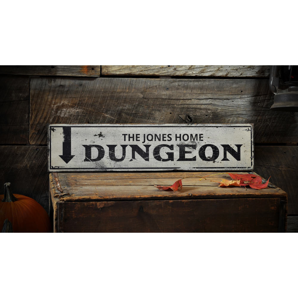 Dungeon Vintage Wood Sign