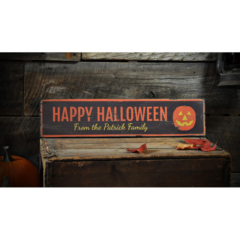 Jack-O-Lantern Halloween Vintage Wood Sign