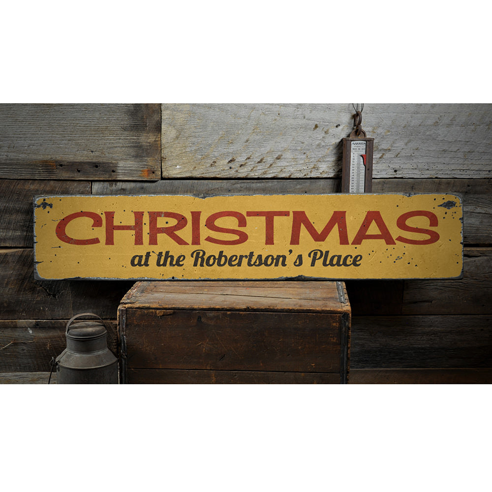 Christmas Place Vintage Wood Sign