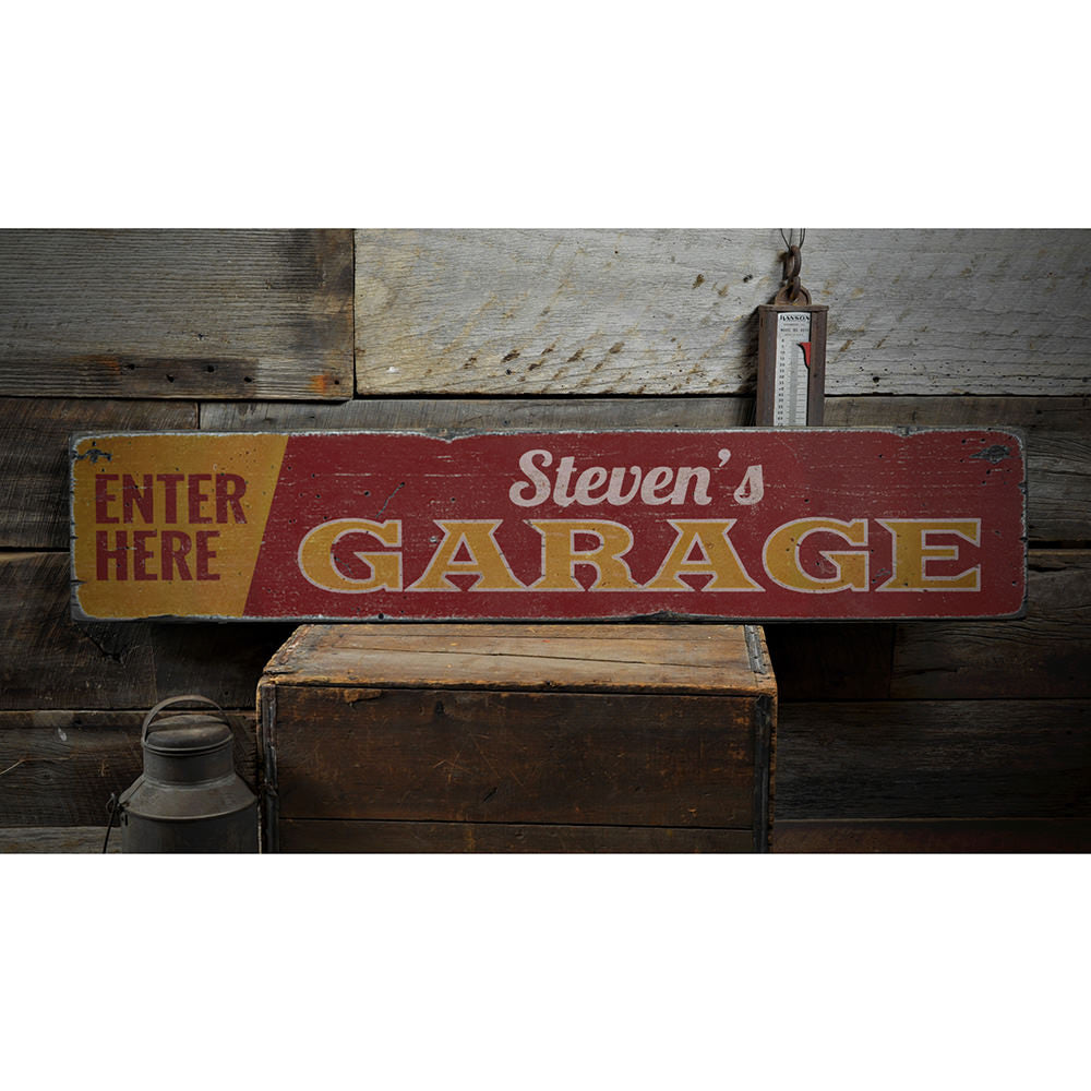 Garage Entrance Vintage Wood Sign