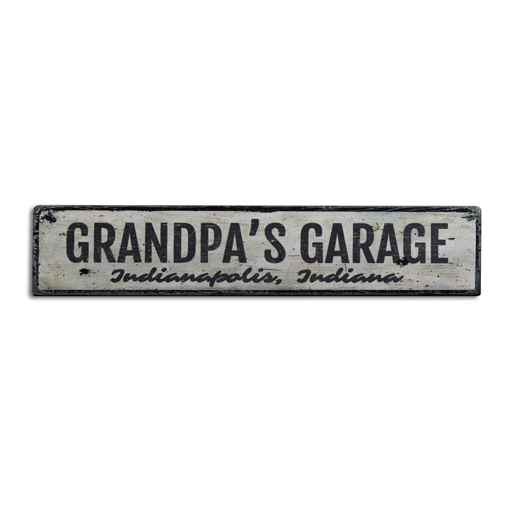 Grandpas Garage Vintage Wood Sign