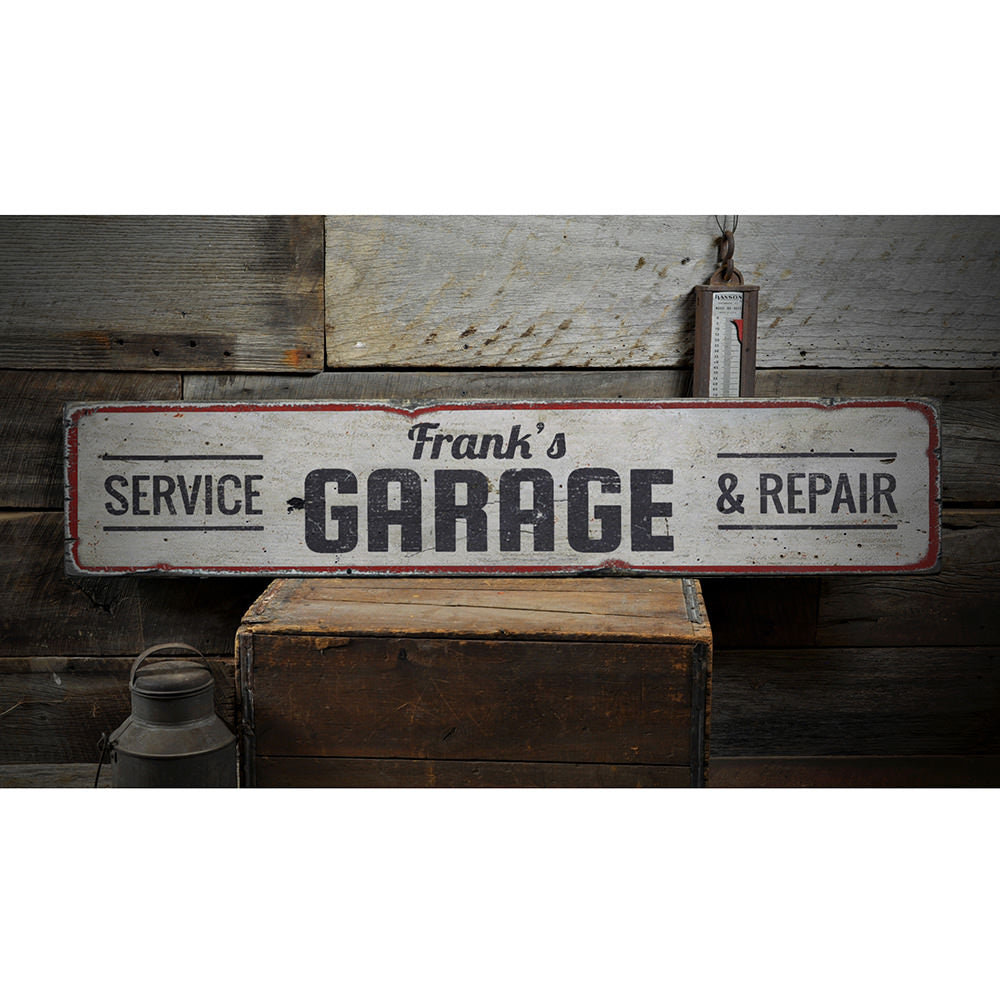 Garage Service & Repair Vintage Wood Sign