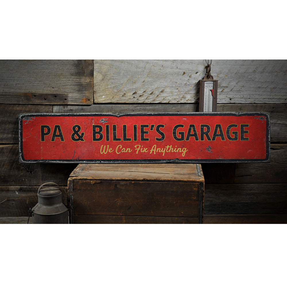 Fix Anything Garage Vintage Wood Sign