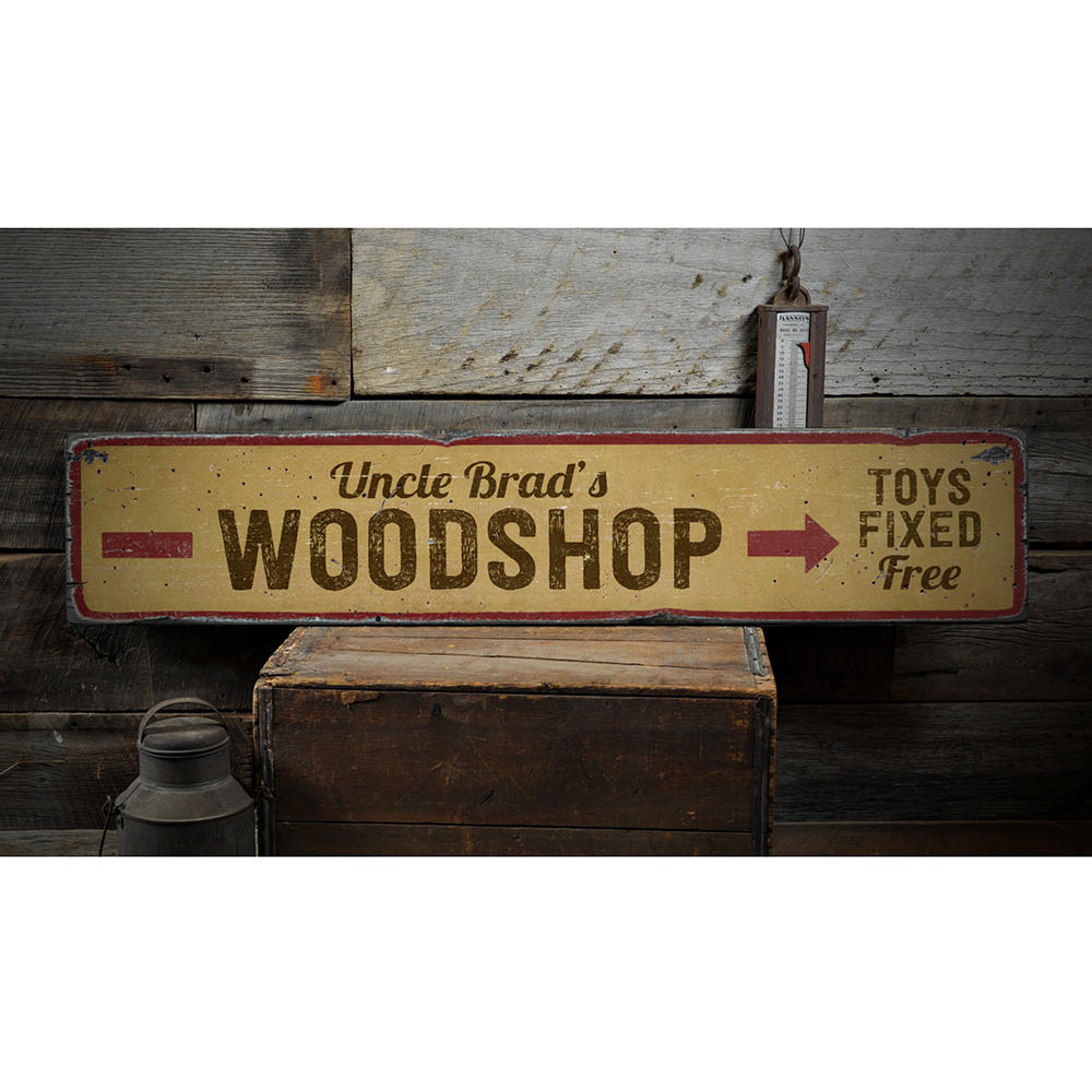Woodshop Vintage Wood Sign