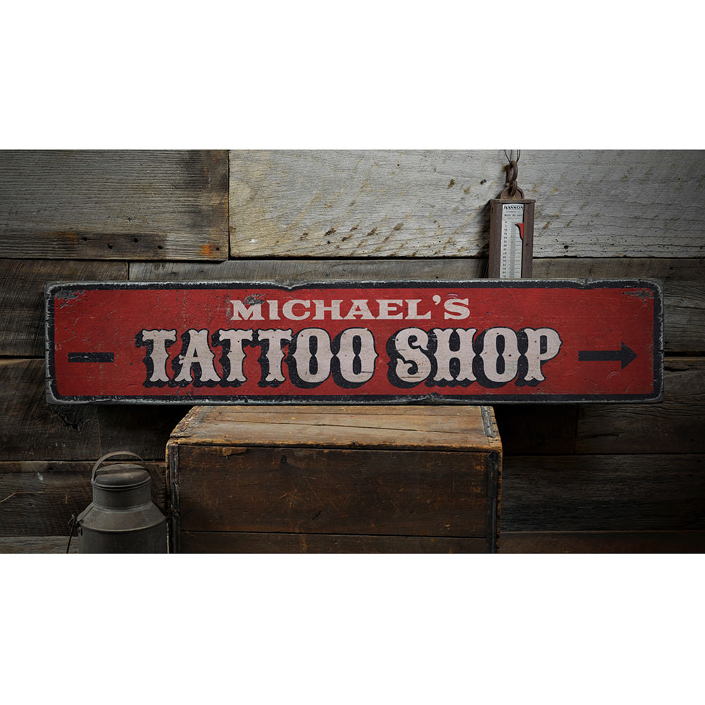Tattoo Shop Vintage Wood Sign