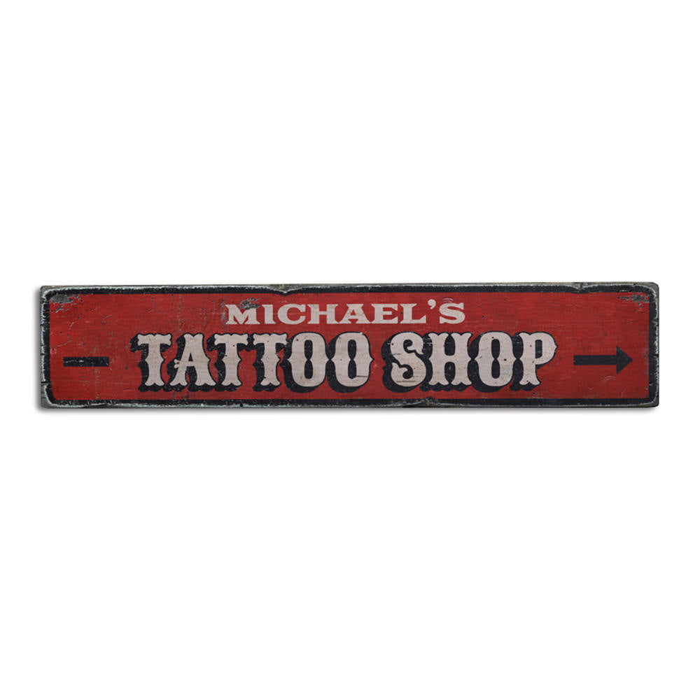 Tattoo Shop Vintage Wood Sign