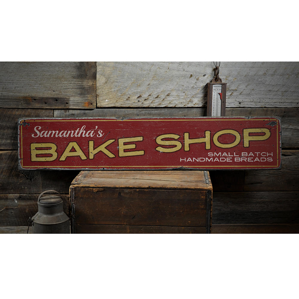 Bake Shop Name Vintage Wood Sign