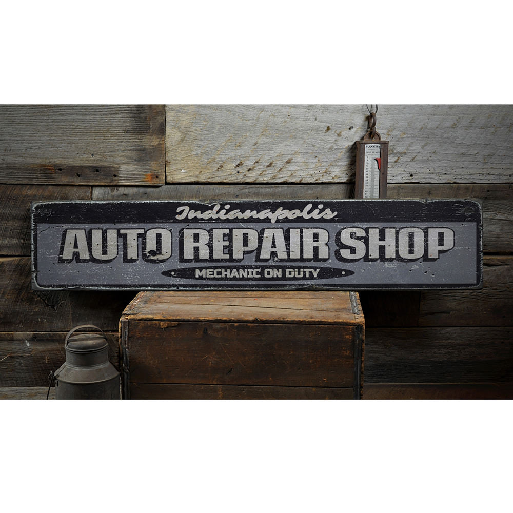 Auto Repair Shop Vintage Wood Sign