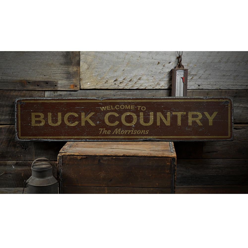 Buck Country Vintage Wood Sign