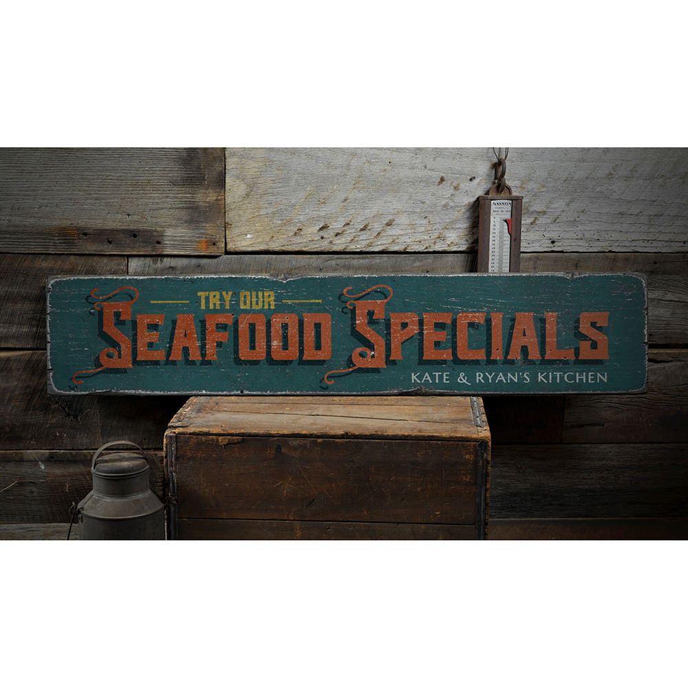 Seafood Specials Vintage Wood Sign