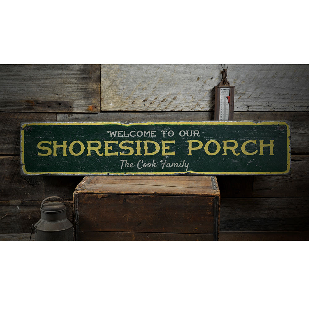 Shoreside Porch Vintage Wood Sign
