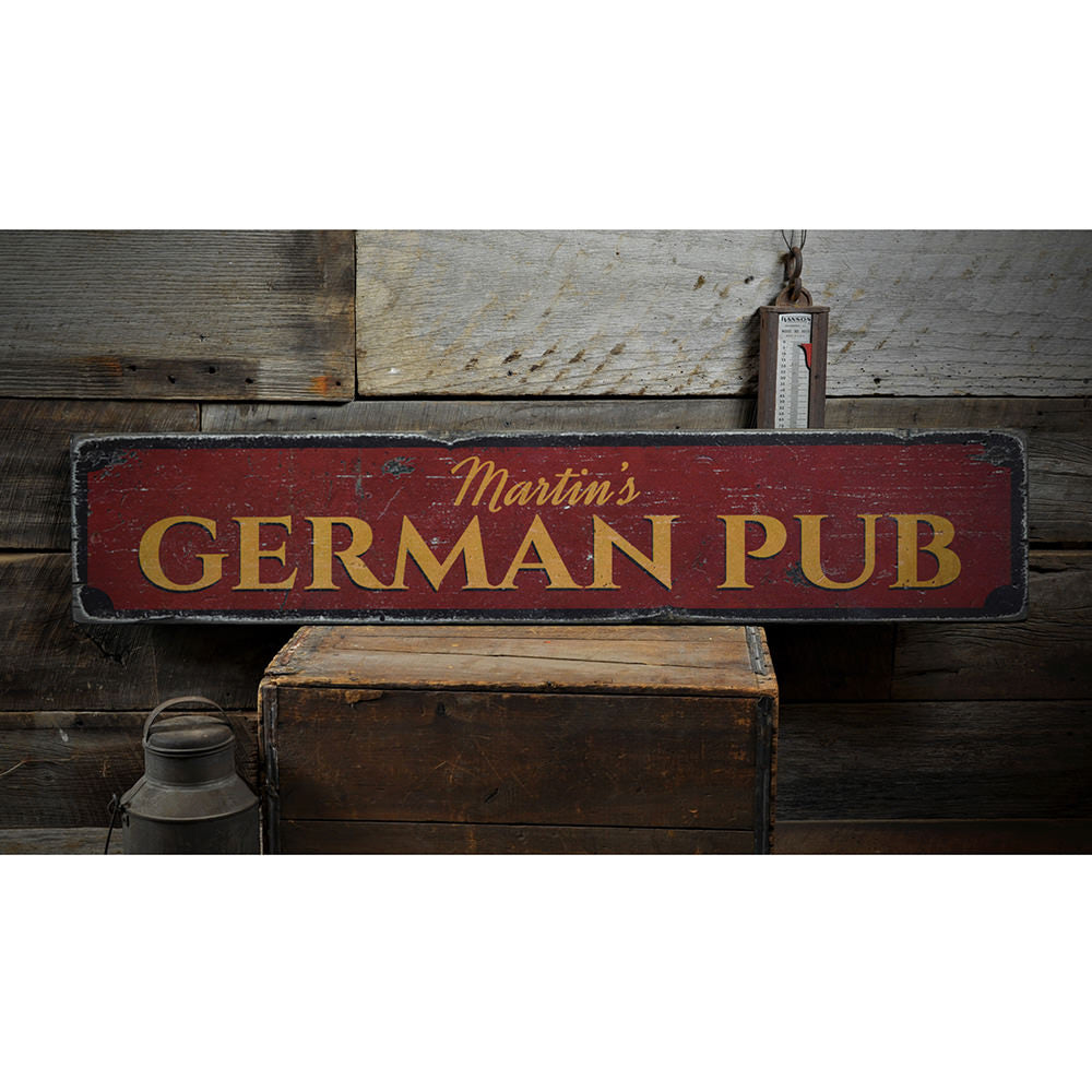 German Pub Vintage Wood Sign