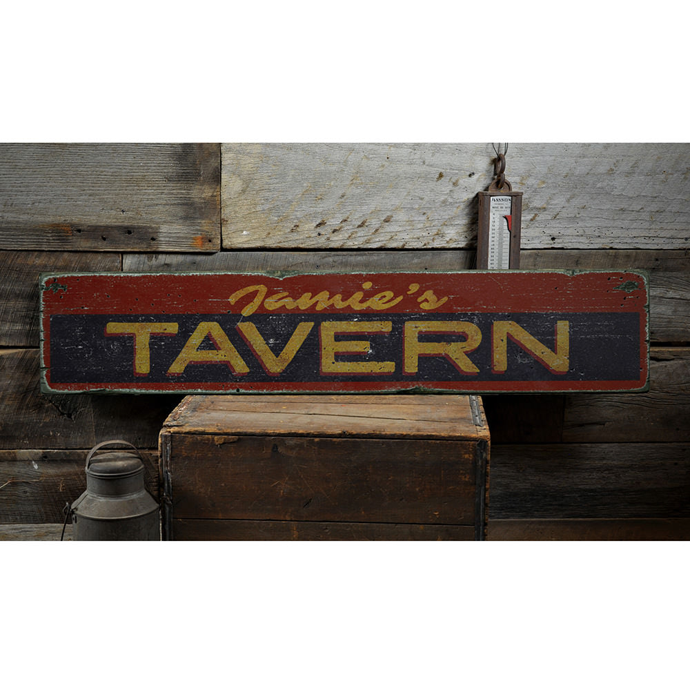 Tavern Name Vintage Wood Sign