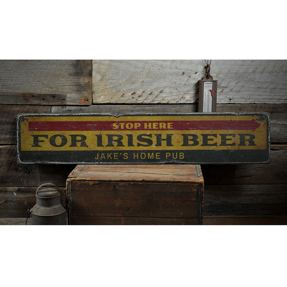 Irish Beer Vintage Wood Sign