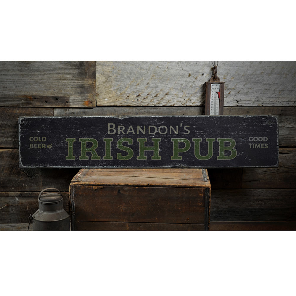 Irish Pub Good Times Vintage Wood Sign