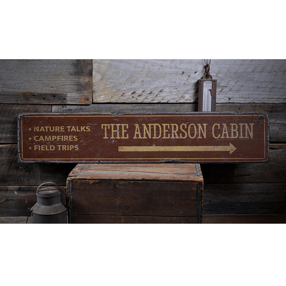 Family Cabin Vintage Wood Sign