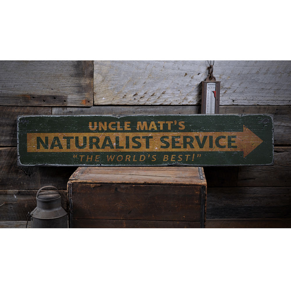 Naturalist Service Vintage Wood Sign