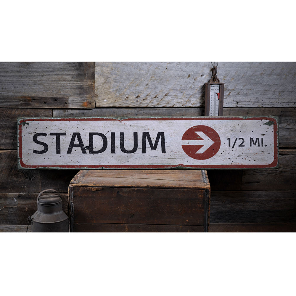 Stadium Vintage Wood Sign