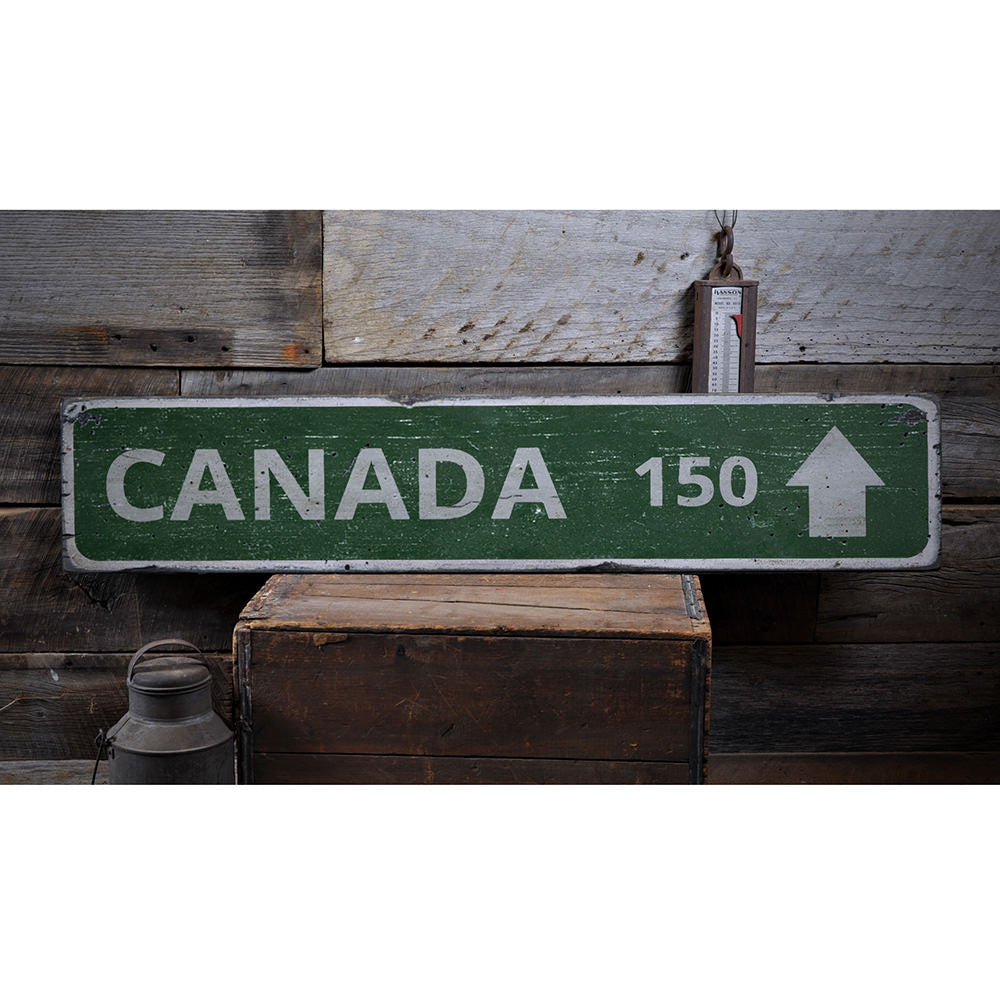Location Directional Arrow Vintage Wood Sign
