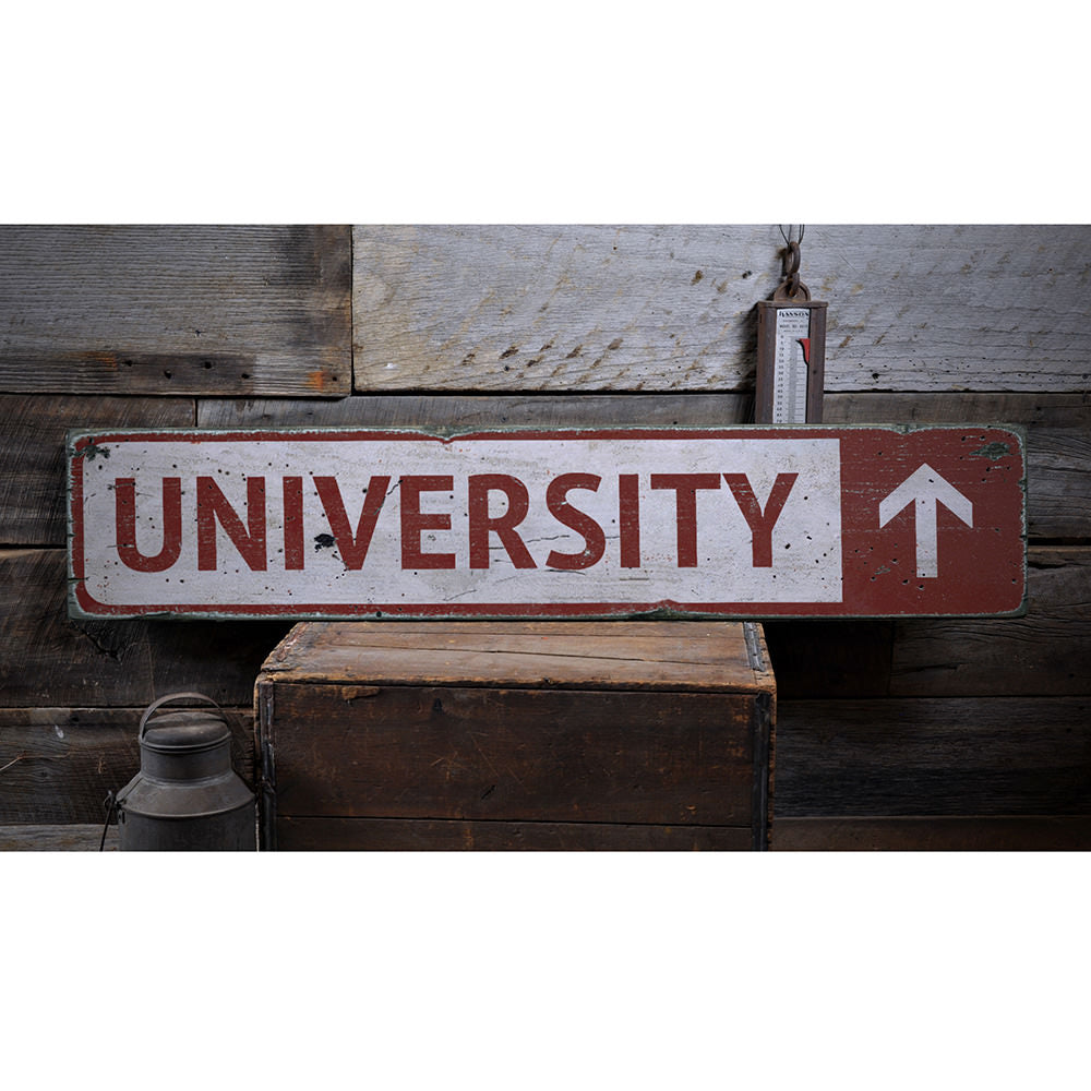 University Vintage Wood Sign
