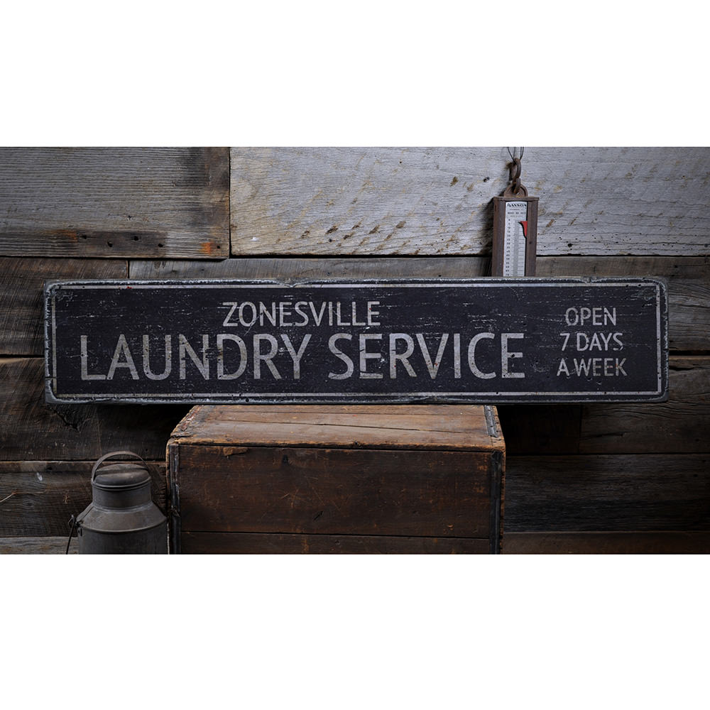 Laundry Service Vintage Wood Sign