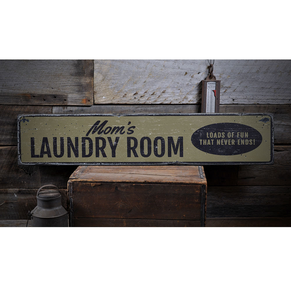 Moms Laundry Room Vintage Wood Sign