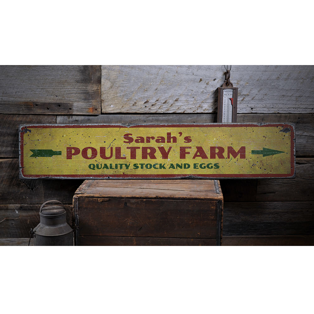 Poultry Farm Vintage Wood Sign